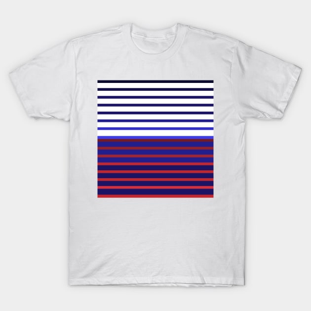 Blue Red Stripes #maritime #stripes #artdeco #minimal #art #design #kirovair #buyart #decor #home T-Shirt by Kirovair